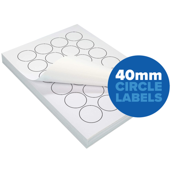 40mm Circle Labels Sheets