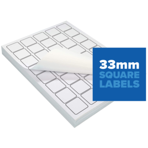 33mm Square Labels A4 Sheet