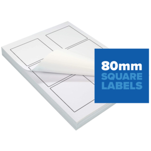 80mm Square Labels A4 Sheet